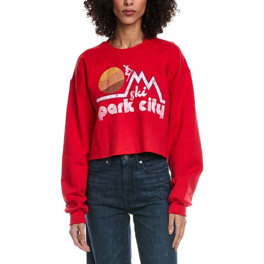 Prince Peter Womens  Park City Cropped Sweatshirt, Red